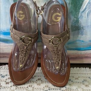 G by Guess Tan Sandals with Chic Design size 9 1/2